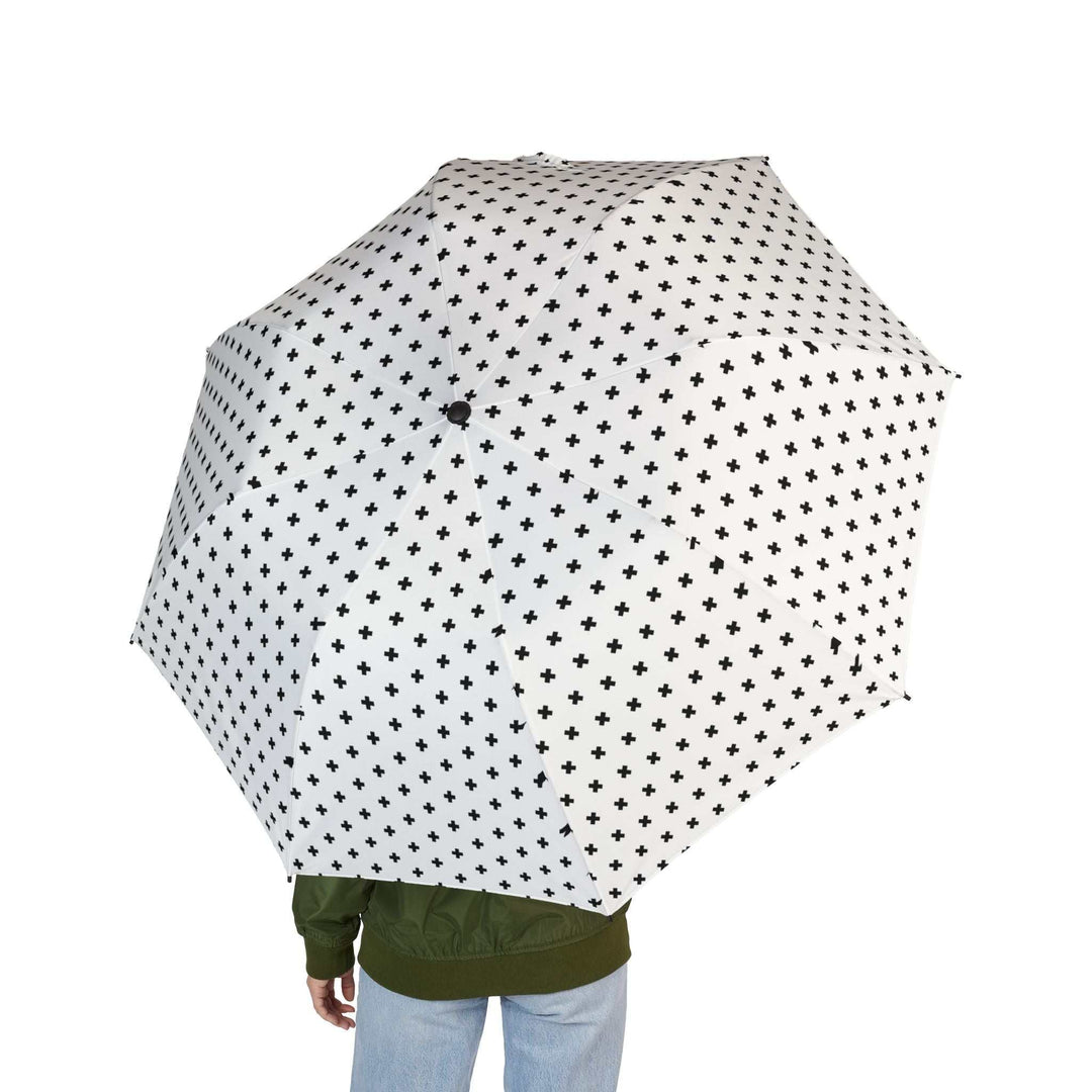 White cross pattern positive words umbrella