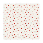 White hearts pattern tablecloth with red hearts