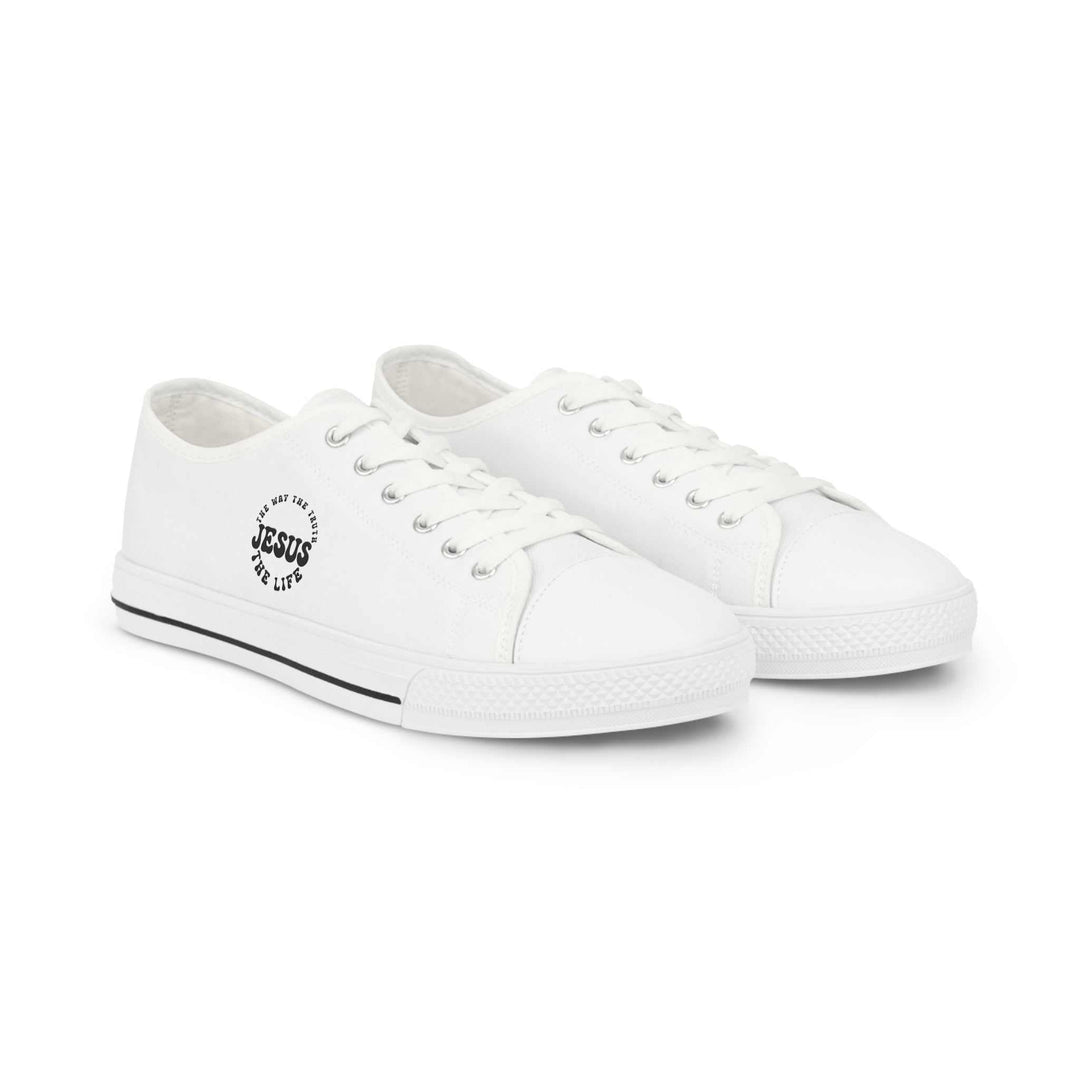 White men's Jesus sneakers with breathable polyester canvas