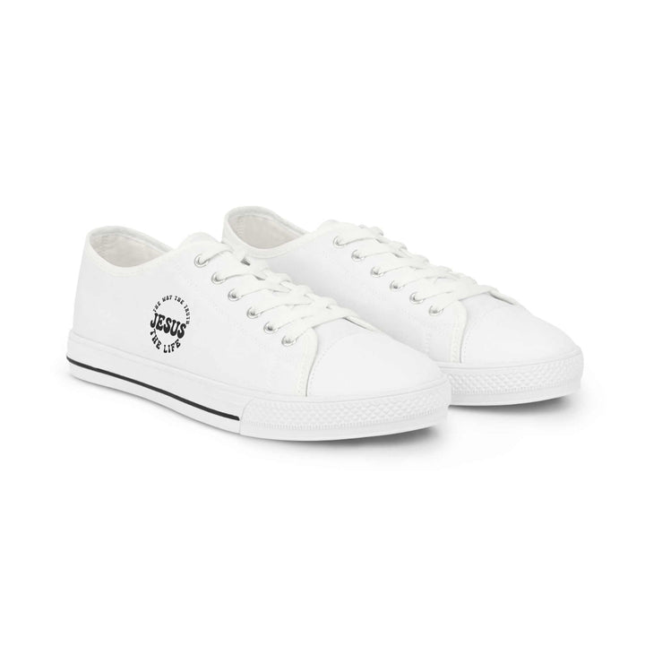White men's Jesus sneakers with breathable polyester canvas