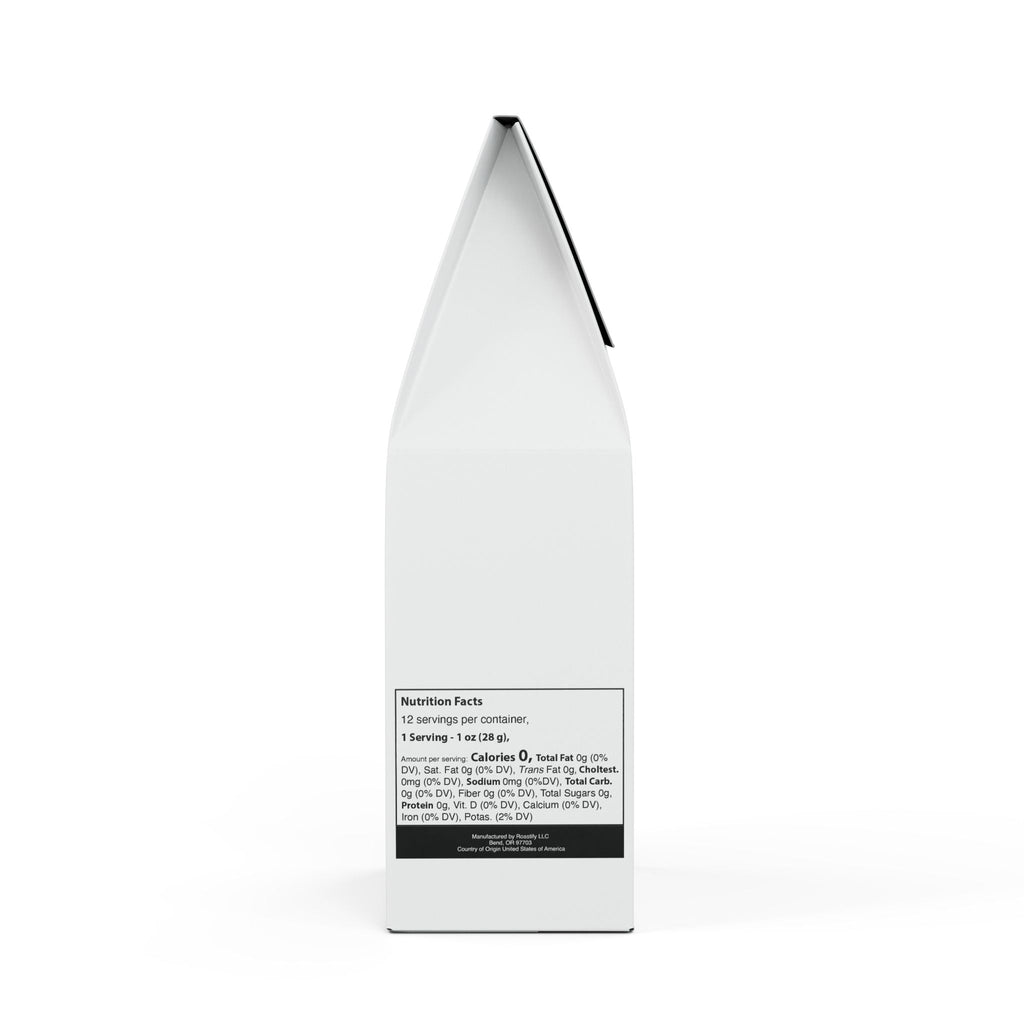 White packaging of Pray Coffee – Dark French Roast with nutrition facts