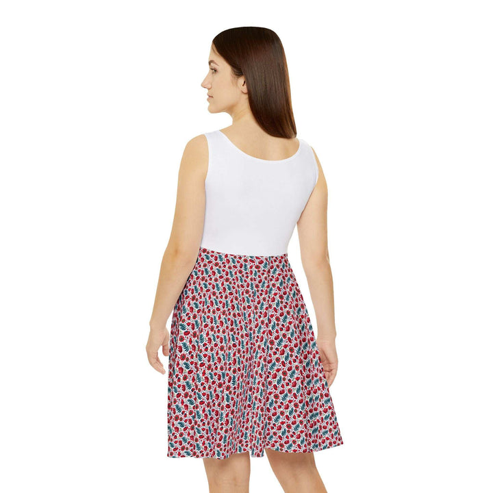 Woman wearing God Is Faithful Dress with white sleeveless top