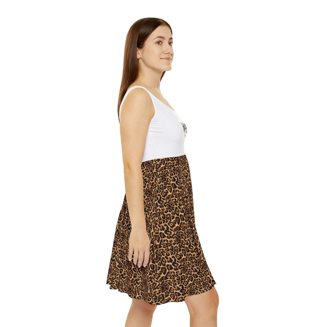 Woman wearing a medium-heavy fabric Hope Skater Dress