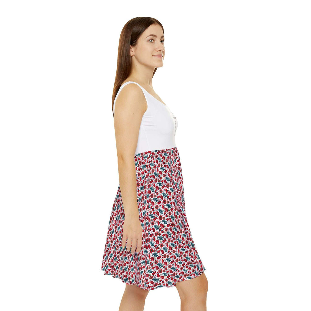 Woman wearing a sleeveless God Is Faithful Dress