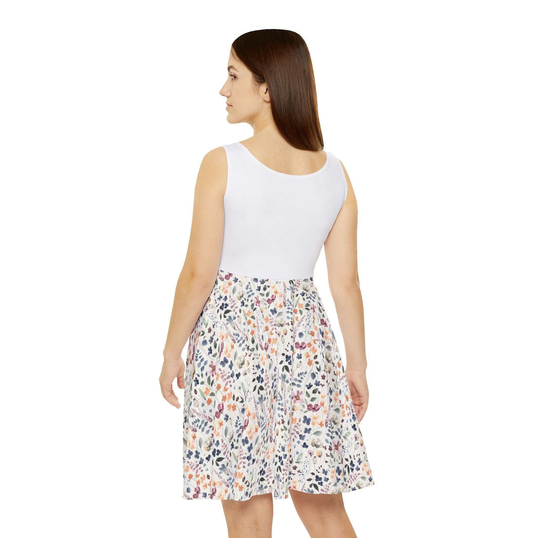 Woman wearing grow positive thoughts mid-length skater dress