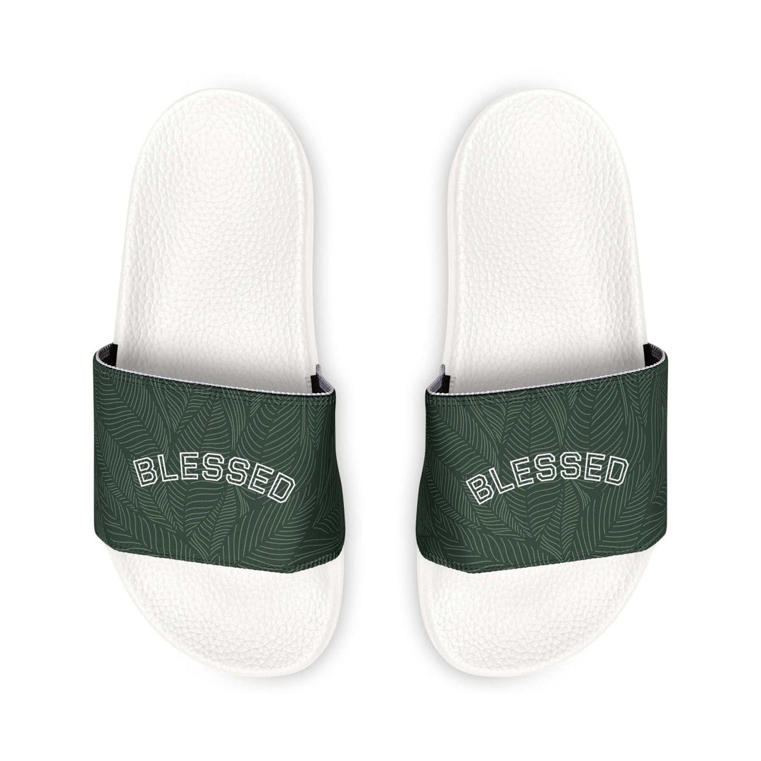 Women's Blessed Sandals white sole with green neoprene strap