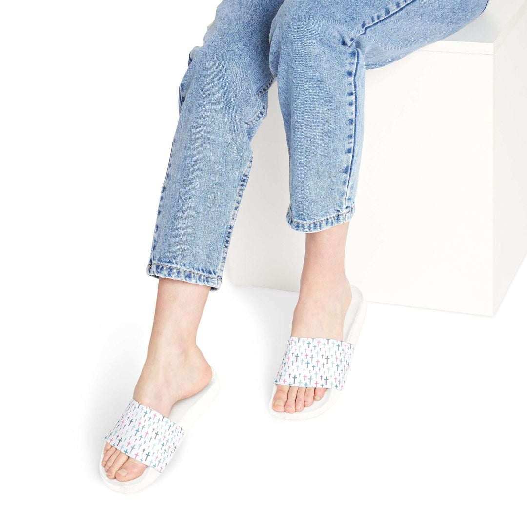 Women's Christian sandals with ergonomic PU sole in white