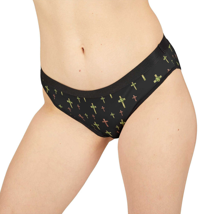 Women's Colorful Cross Underwear briefs with elastic waistband