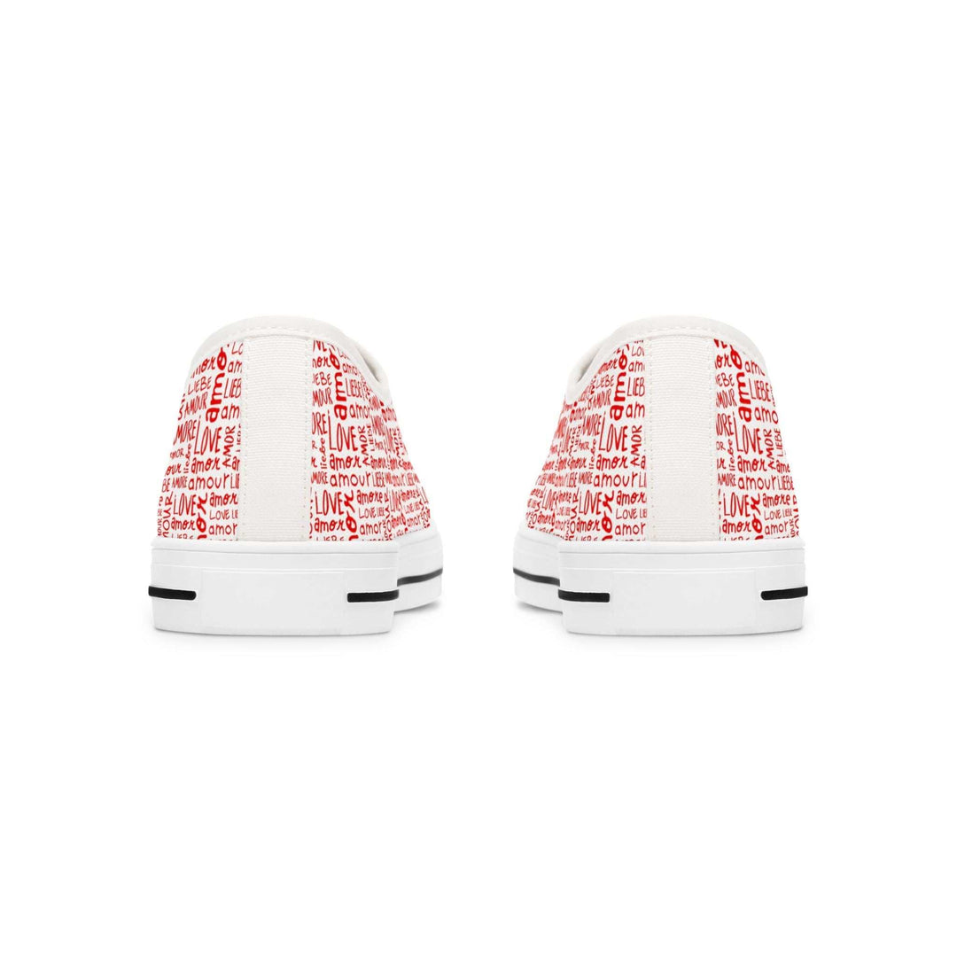 Women's red love sneakers with polyester canvas
