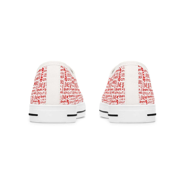 Women's red love sneakers with polyester canvas