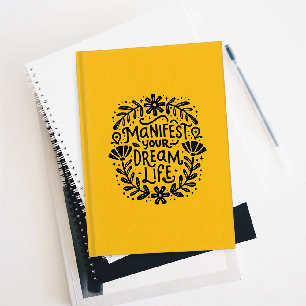Yellow Dream Life Journal hardcover with floral design