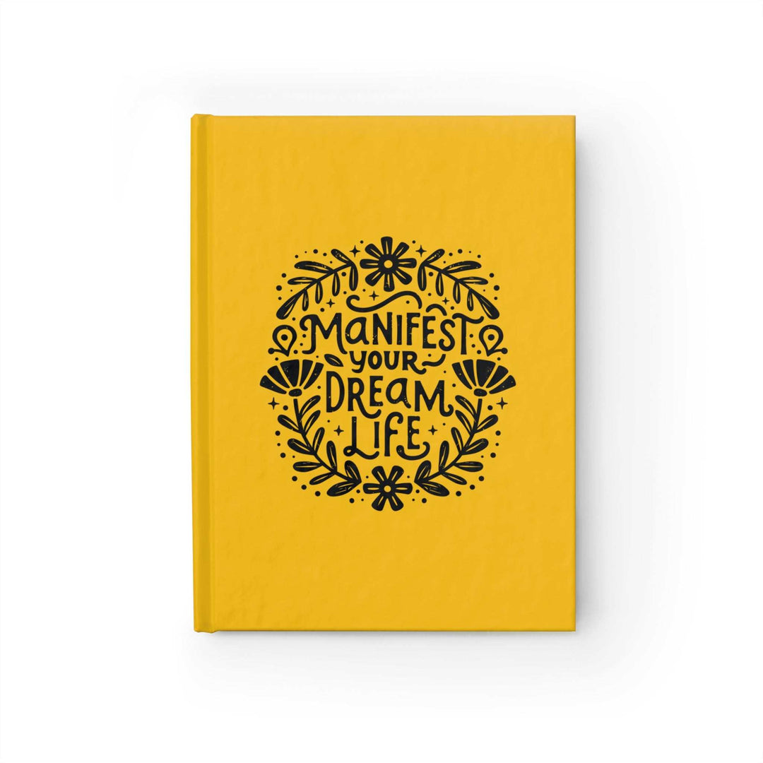 Yellow Dream Life Journal with "Manifest Your Dream Life" text