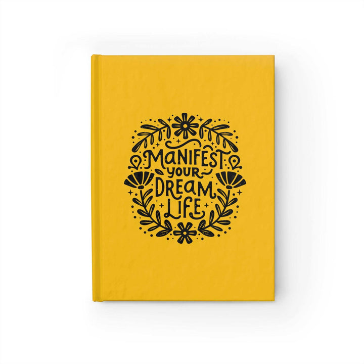 Yellow Dream Life Journal with "Manifest Your Dream Life" text