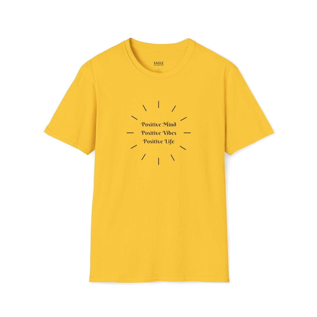 Yellow Positive Vibes T-Shirt with positive message