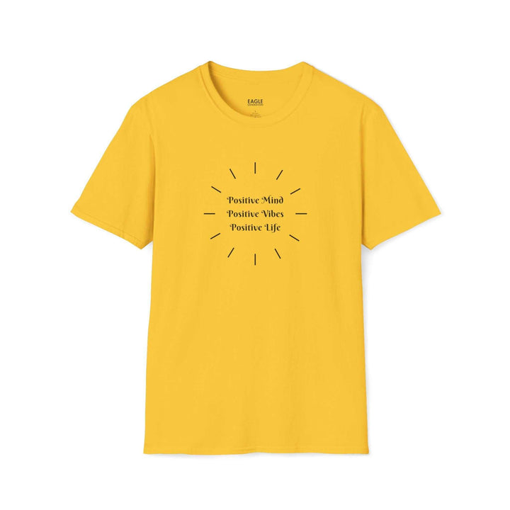 Yellow Positive Vibes T-Shirt with positive message